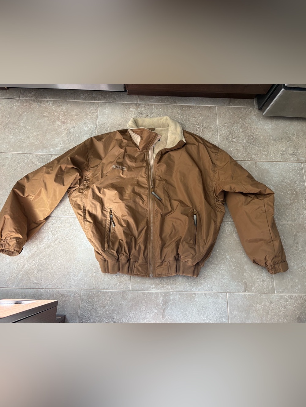 Columbia Sportswear Men's Cream and Brown Coat